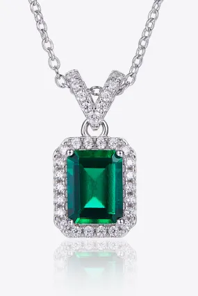 1.25 Ct Lab-Grown Emerald Pendant Necklace