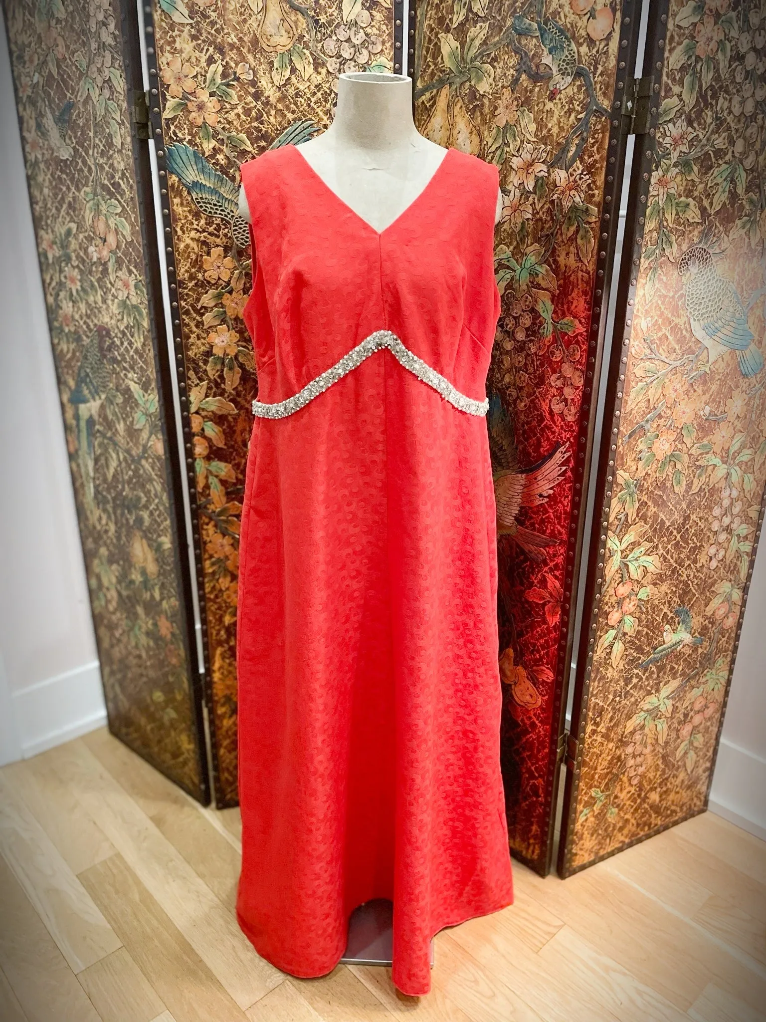 1960s Vermillion Red Long Gown