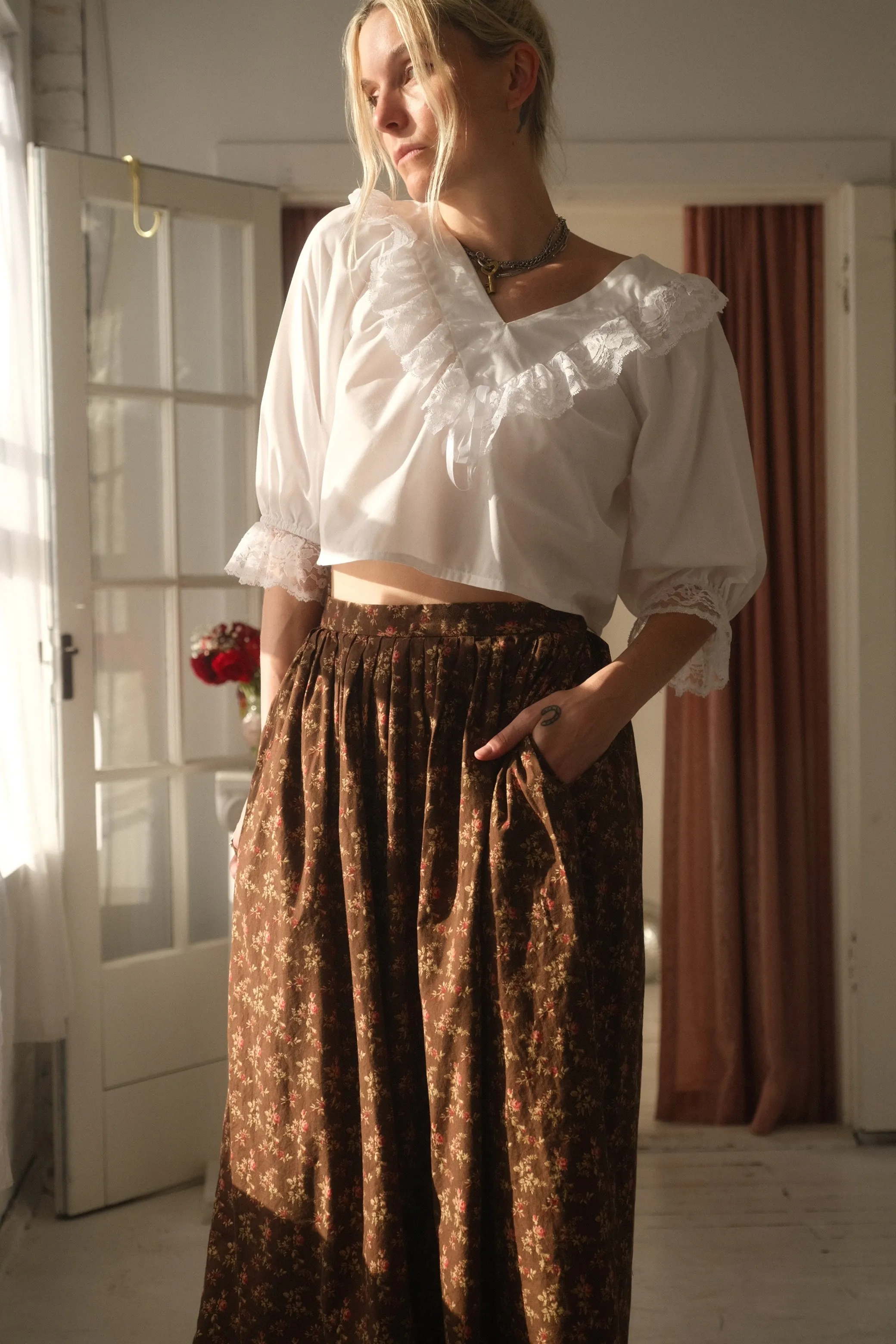 1970s Prairie Rose Skirt