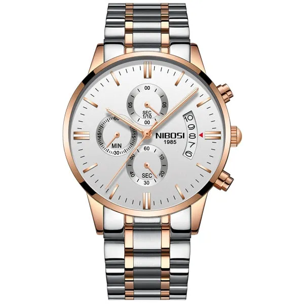 2019 NIBOSI Gold Quartz Watch Top Brand Luxury Men Watches Fashion Man Wristwatches Stainless Steel Relogio Masculino Saatler