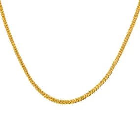 22K Yellow Gold Wheat Link Chain, 35.0 grams