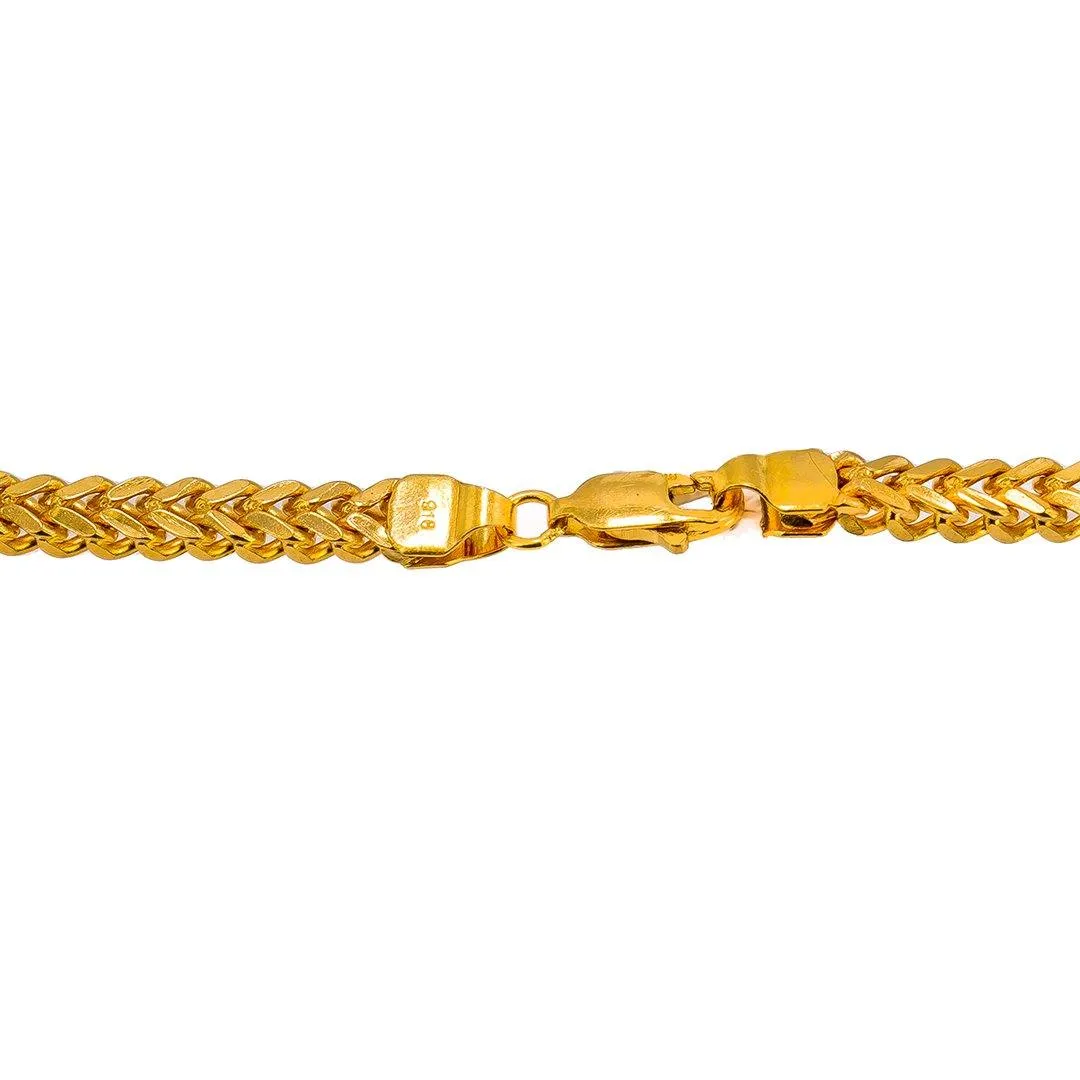 22K Yellow Gold Wheat Link Chain, 35.0 grams