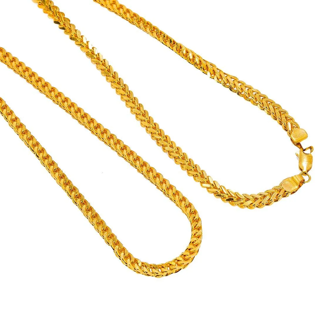 22K Yellow Gold Wheat Link Chain, 35.0 grams