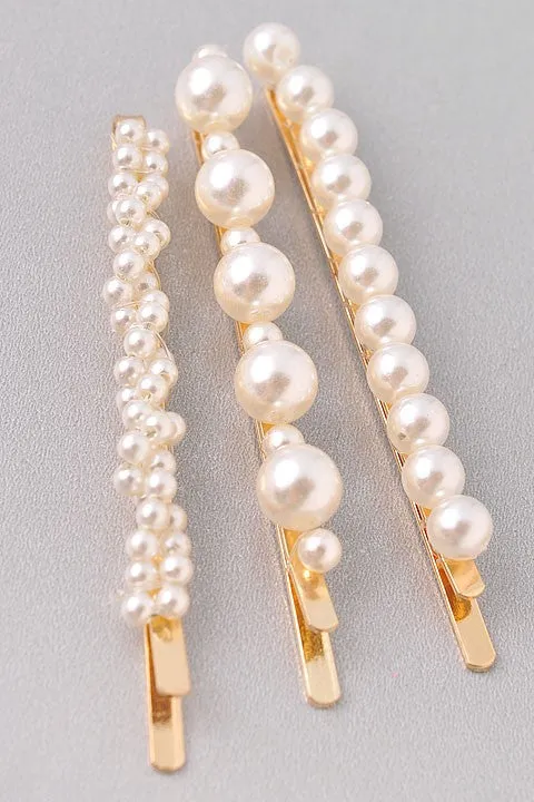 3 Pack Pearl Fashion Clips