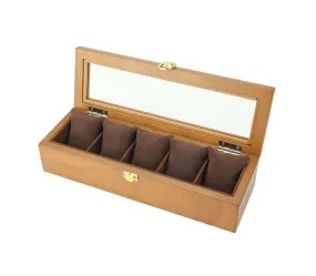 5 Slots European Wooden Mechanical Watch Organizer