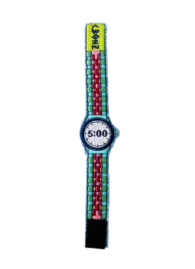 5:00 Embroidered "Watch" Bracelet