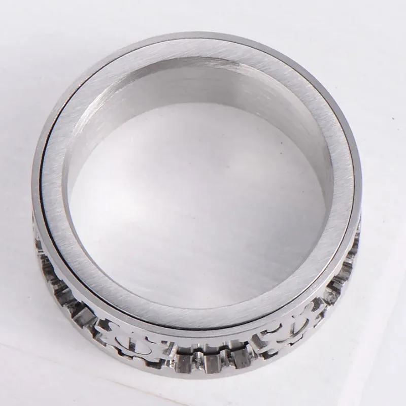 9MM Men's Titanium Rotating Ring Gear Mechanical Spinner