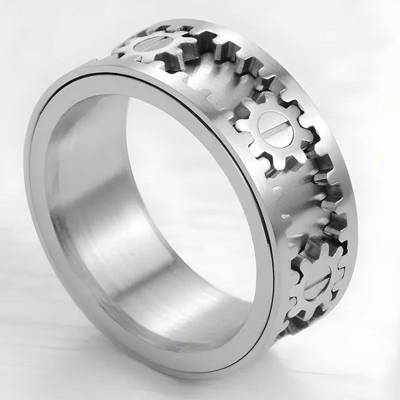 9MM Men's Titanium Rotating Ring Gear Mechanical Spinner