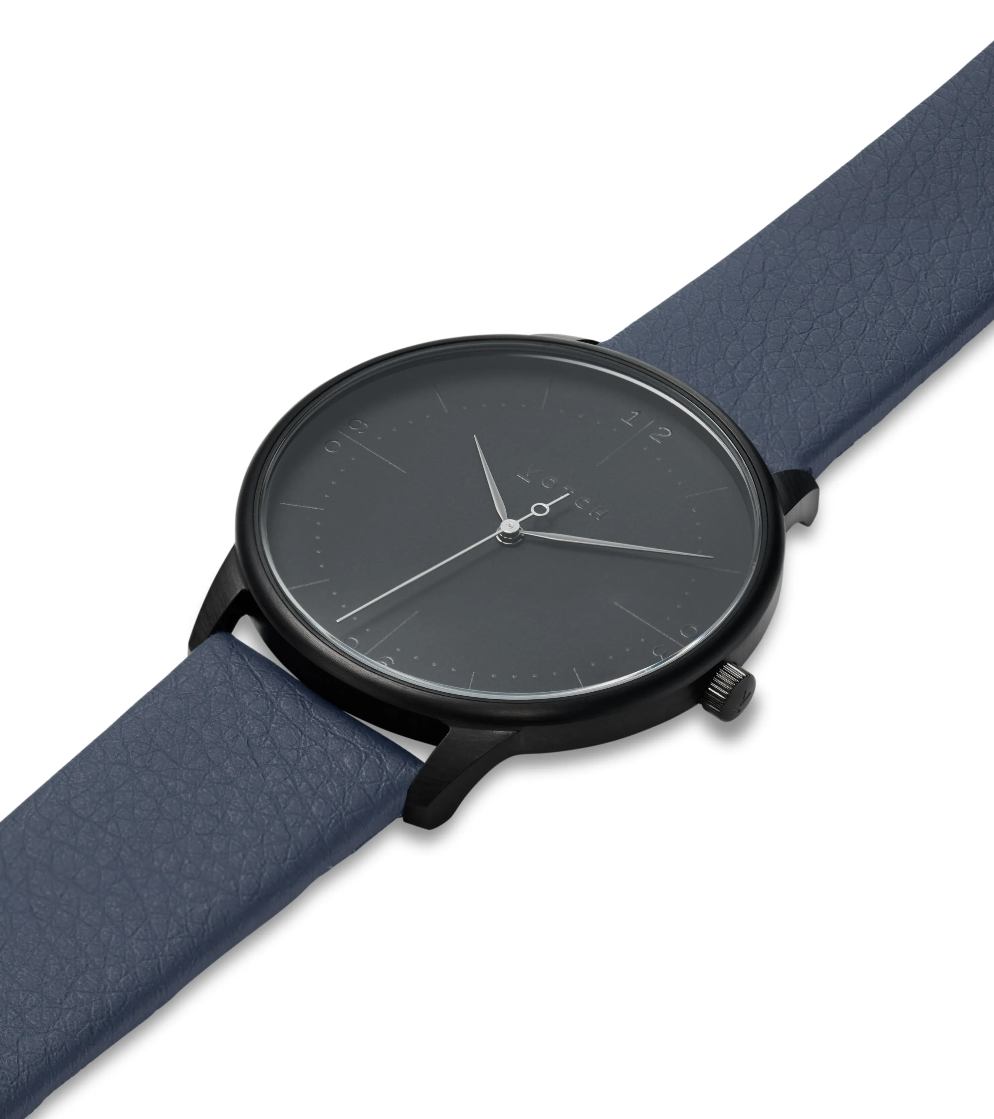 Aalto Watch with Black Dial | Navy Vegan Leather Strap