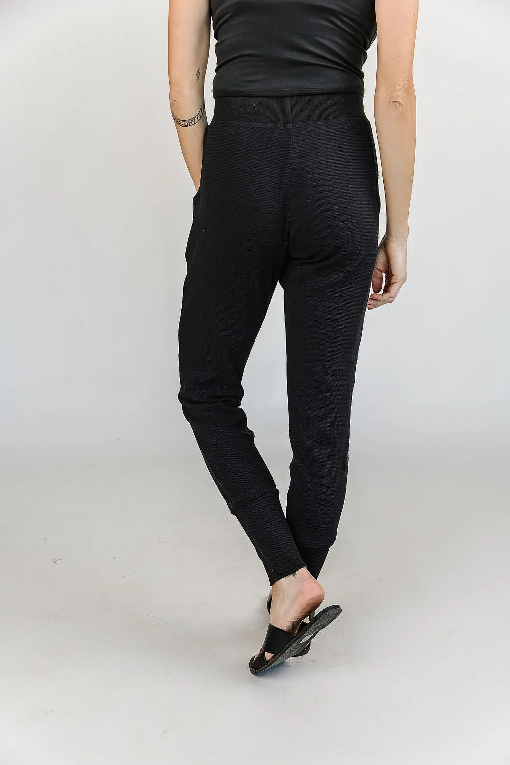 Ampersand Avenue Waffle Knit Jogger - Black Jack