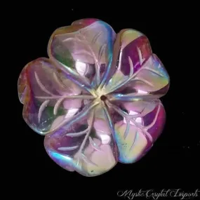 Angel Aura Quartz Hand Carved Flower