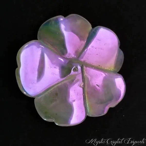 Angel Aura Quartz Hand Carved Flower