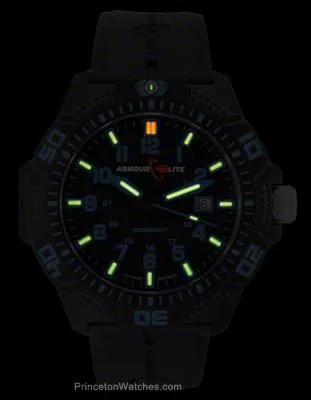 ArmourLite Caliber Series - Blue Accent - NB Rubber - Tritium - Date - 200m