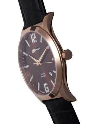 ArmourLite Isobrite Grand Slimline - Brown Dial - Rose-Tone - Black Leather