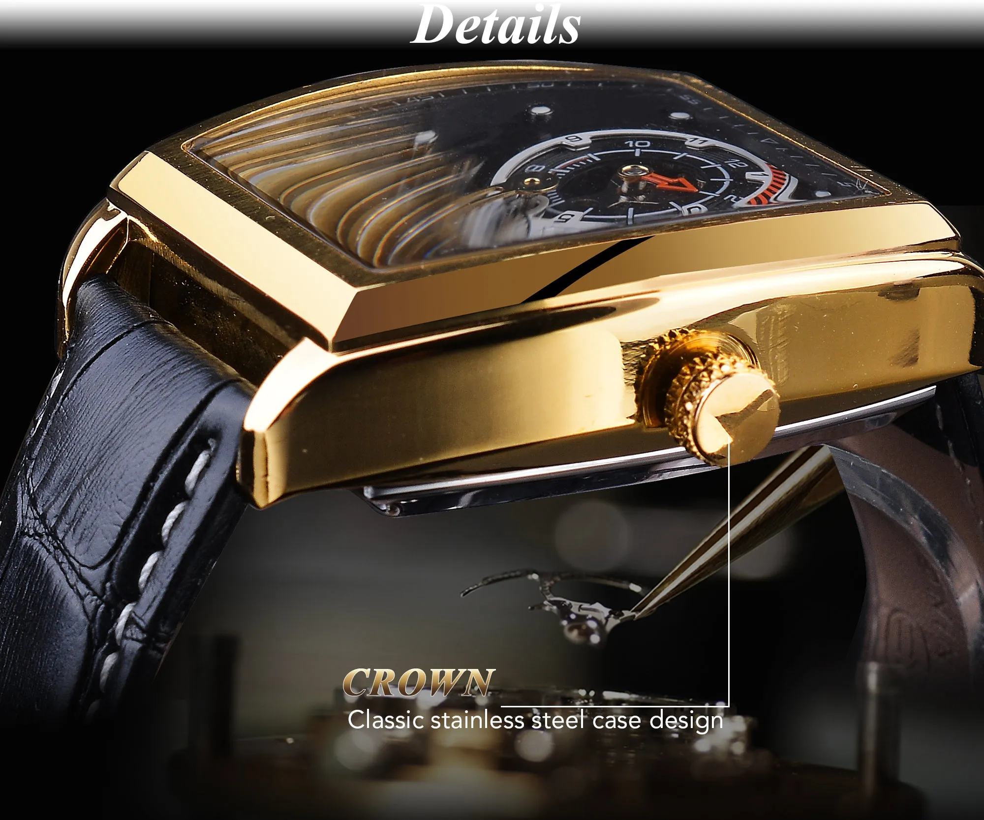 Automatic Unique Casual Two Dial Design Auto Date Watch for Men