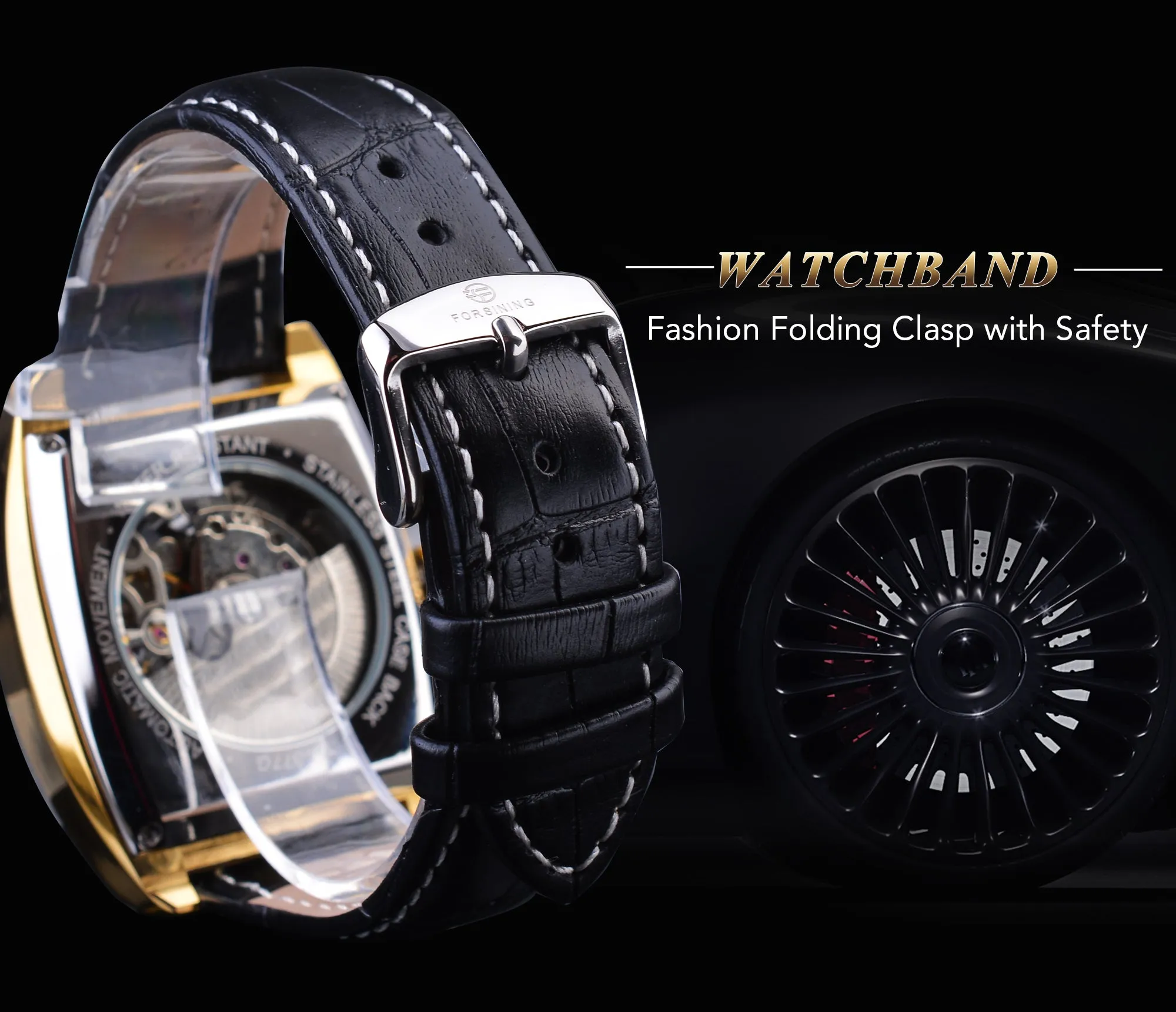 Automatic Unique Casual Two Dial Design Auto Date Watch for Men