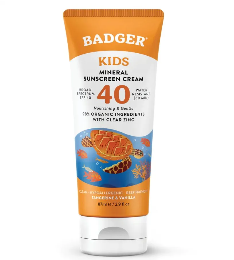 BADGER SPF 40 KIDS SUNSCREEN - TANGERINE AND VANILLA