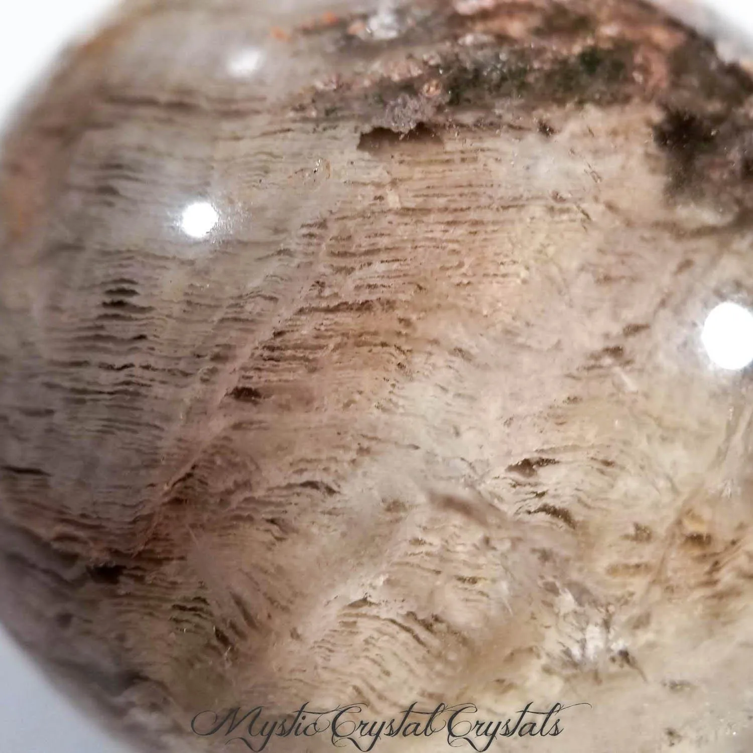 Baned Lodolite Quartz Crystal Meditation Stone - 356Carats