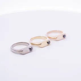 Black Diamond Signet Pinky Ring