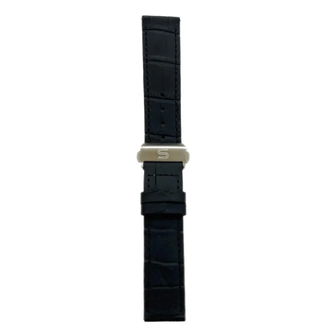 Black Leather - Steel Clasp