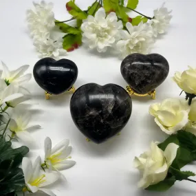 Black Star Rose Quartz Hearts