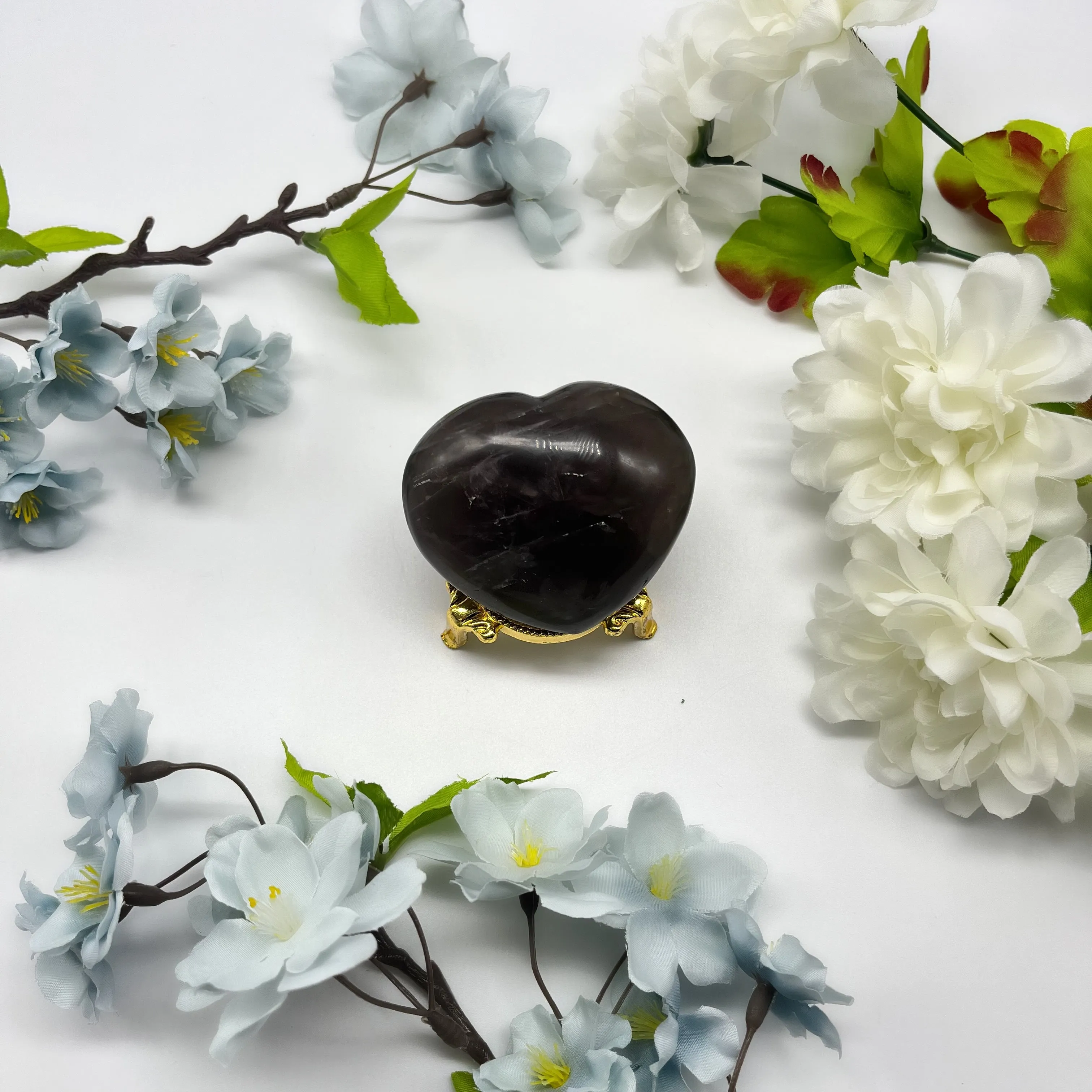 Black Star Rose Quartz Hearts