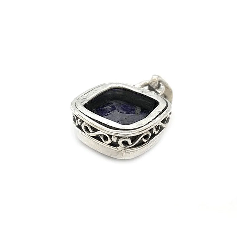 Boho Sapphire Quartz Square Pendant