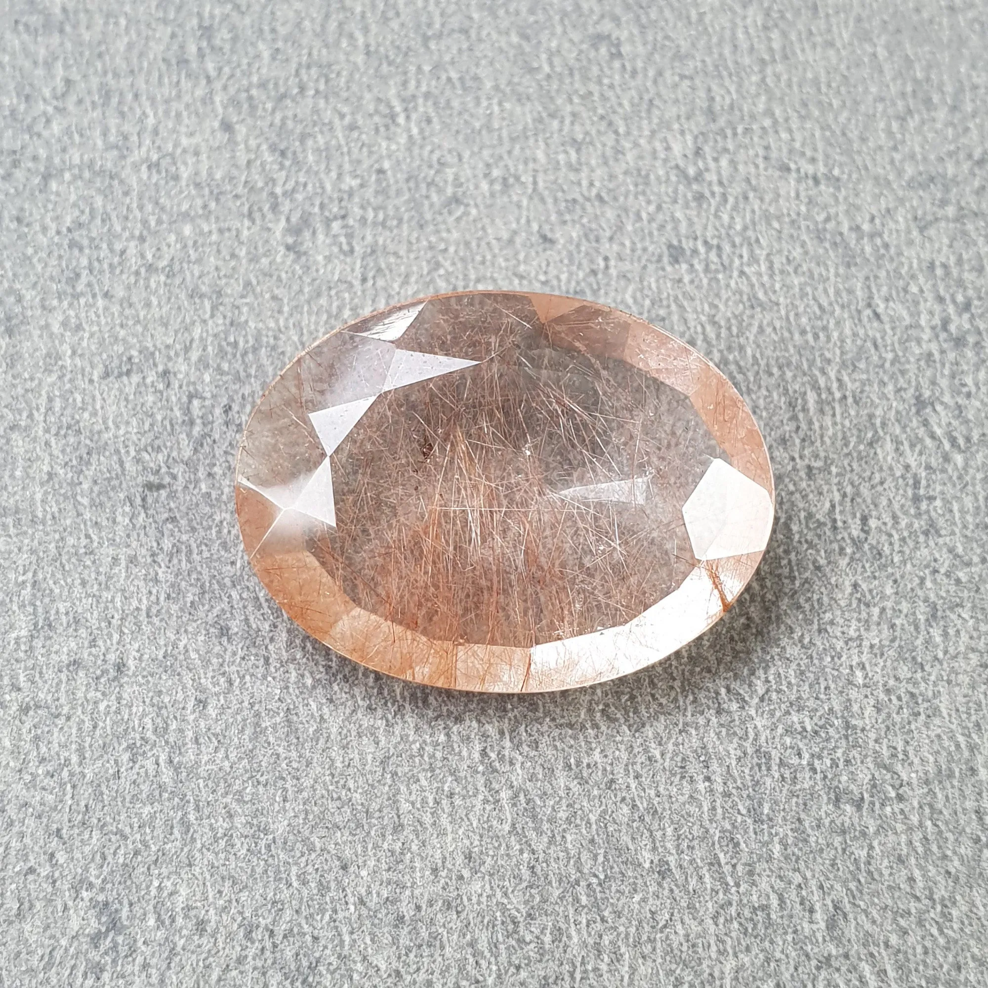 BROWN RUTILE Quartz Gemstone Normal Cut : 18.60cts Natural Untreated Unheated Rutile Oval Shape 23*18mm (With Video)