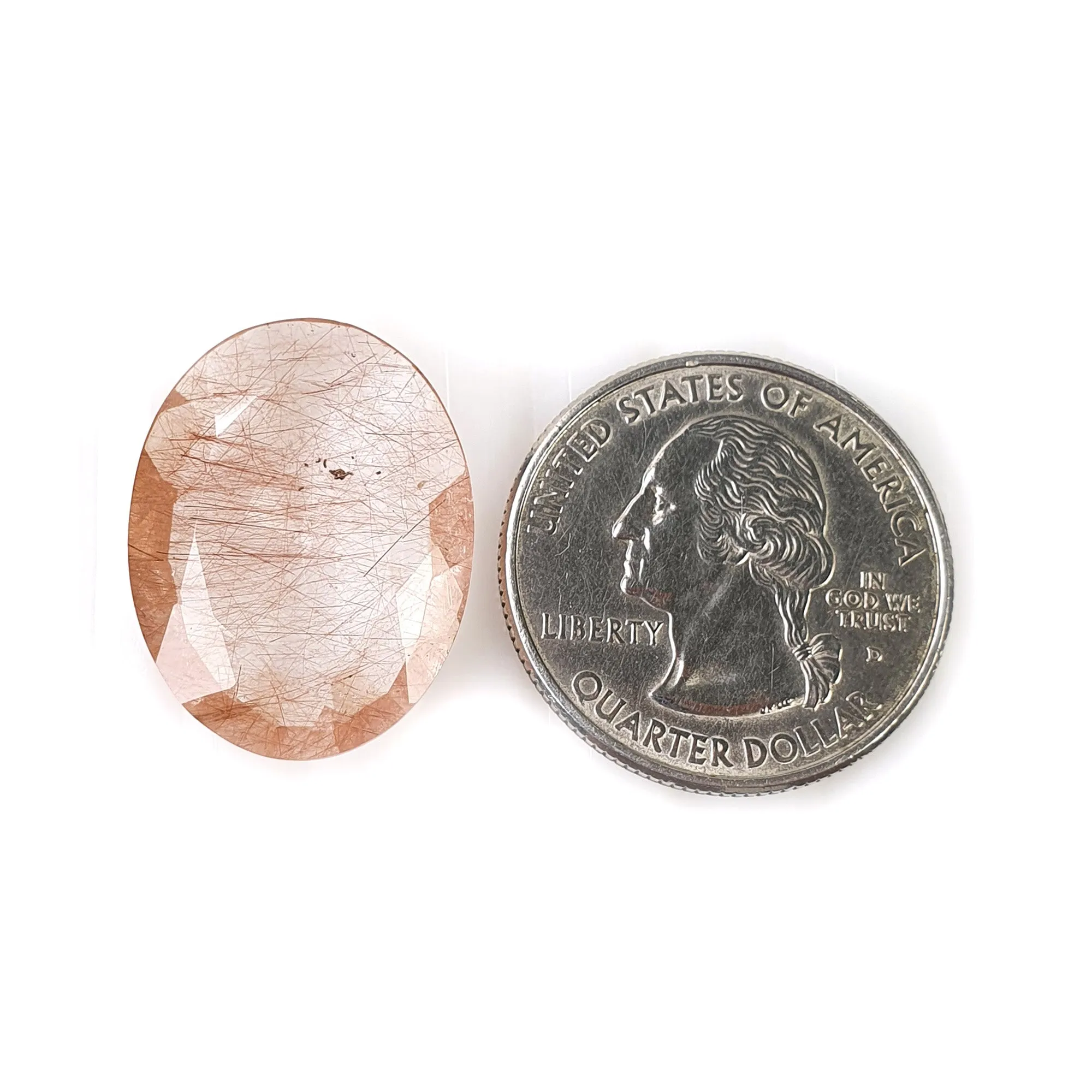 BROWN RUTILE Quartz Gemstone Normal Cut : 18.60cts Natural Untreated Unheated Rutile Oval Shape 23*18mm (With Video)