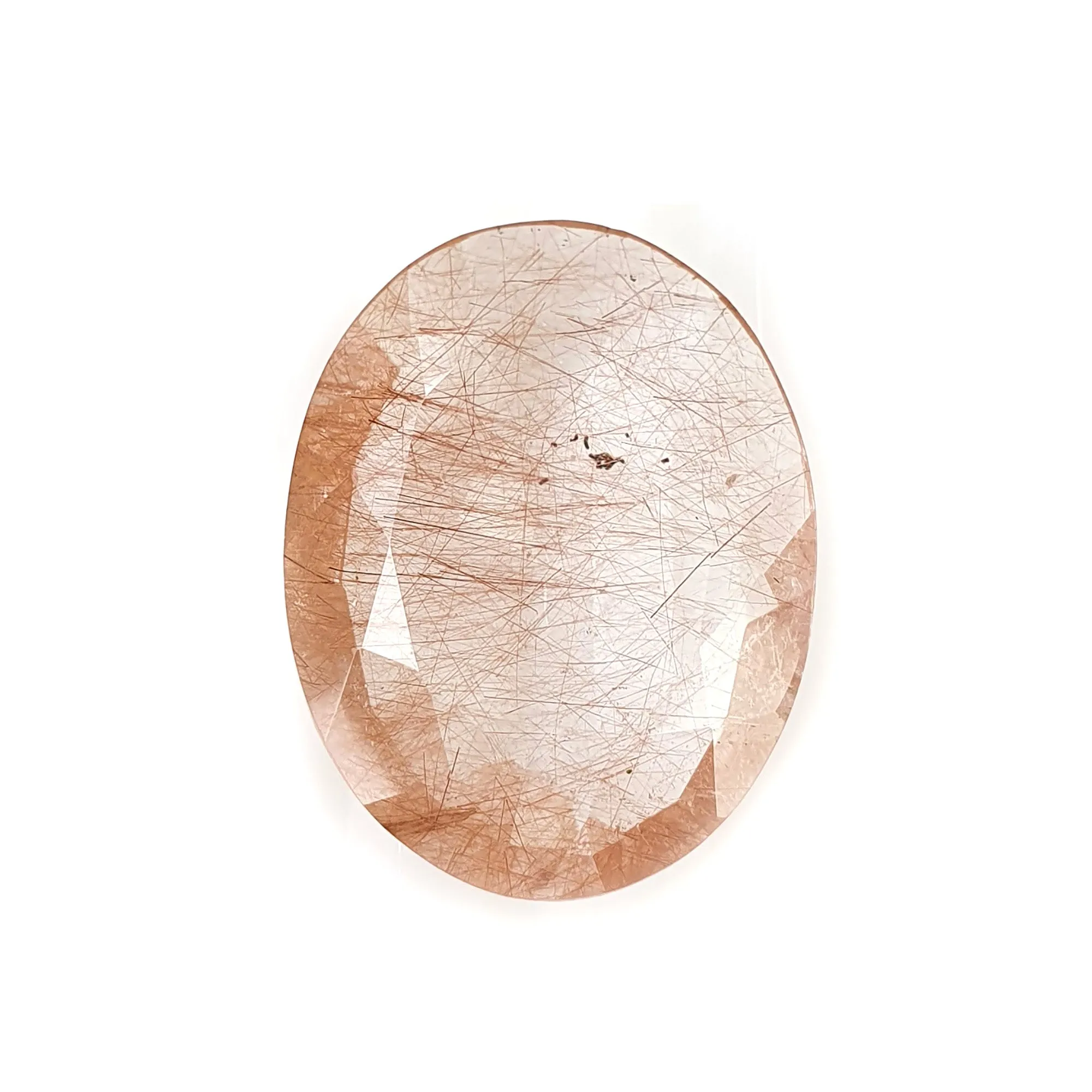 BROWN RUTILE Quartz Gemstone Normal Cut : 18.60cts Natural Untreated Unheated Rutile Oval Shape 23*18mm (With Video)