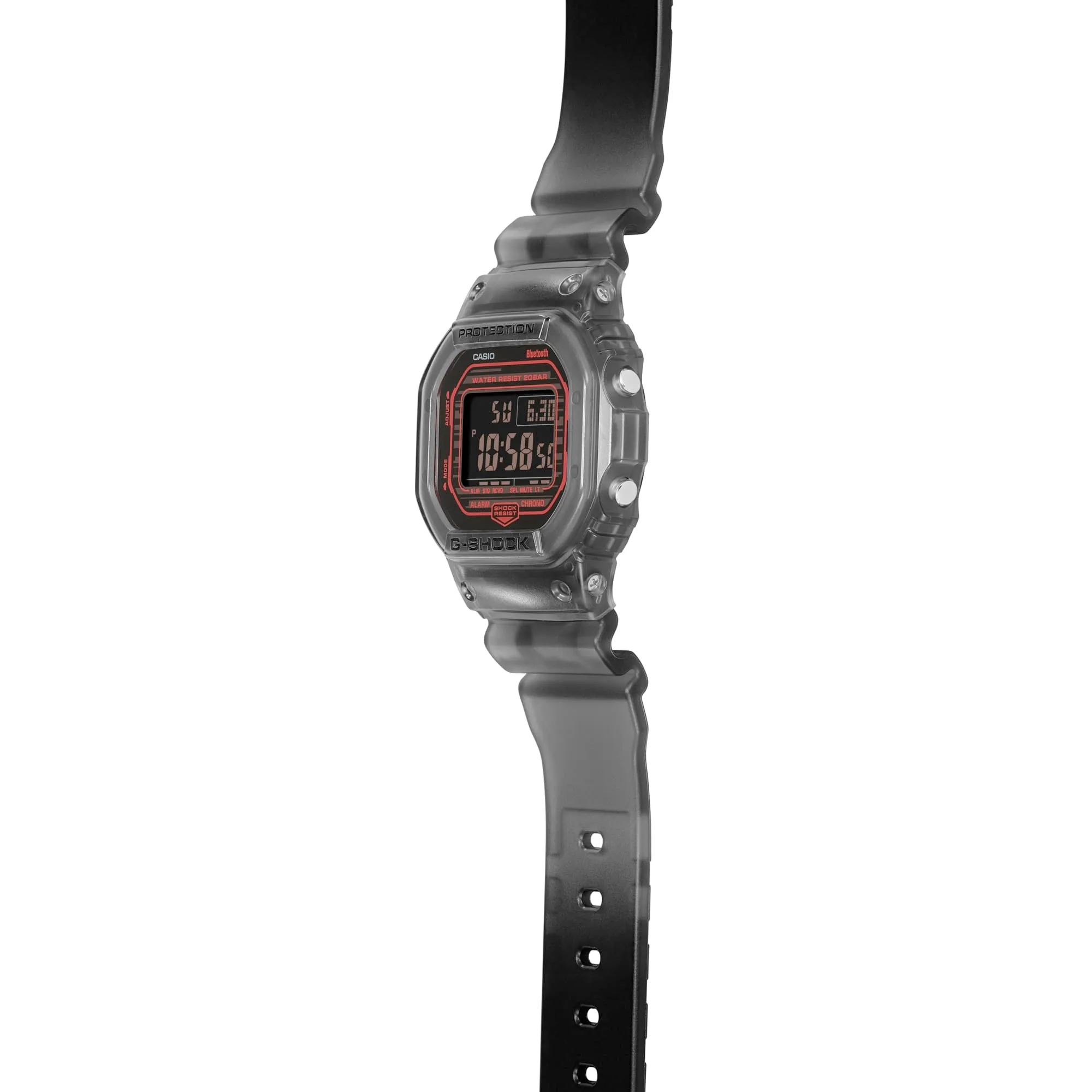 CASIO G-SHOCK DWB5600G-1 Bluetooth Clear Jelly Black Red Digital Watch