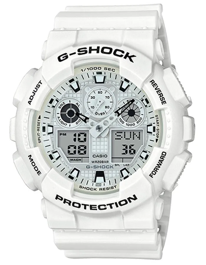 Casio G-Shock Mens LG Analog Digital Chronograph - Magnetic Resistant - White