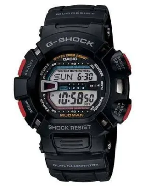 Casio G-Shock Mudman - Black with Red Accents - Low Temperature Resistant