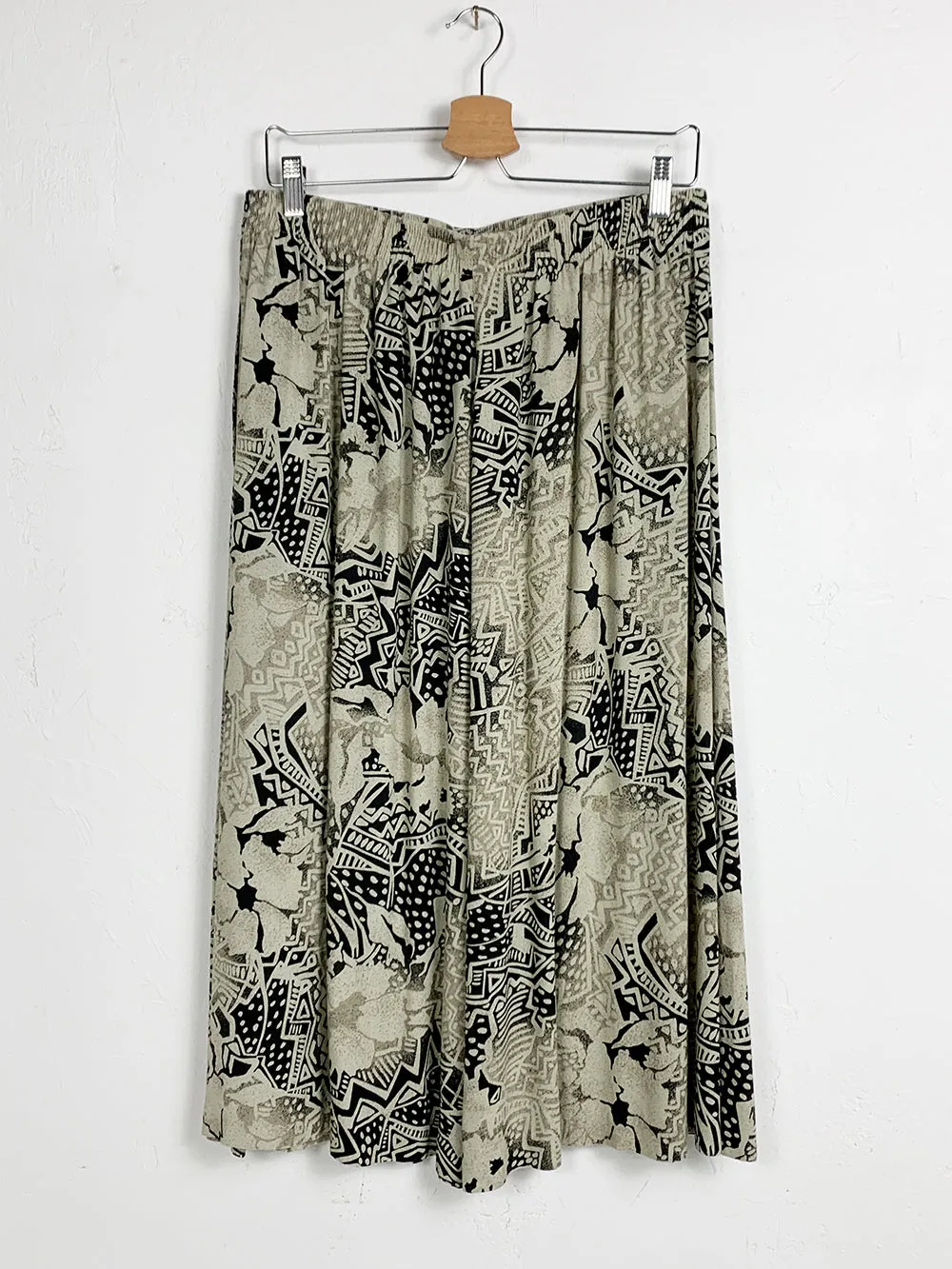 CC Black and Tan Abstract Print Skirt