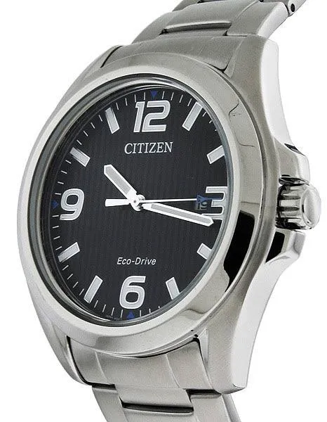 Citizen Eco-Drive Mens Chandler Watch - Black Dial - Stainless Case & Bracelet