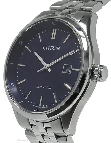 Citizen Eco-Drive Mens Contemporary Dress Watch - Blue Dial - Stainless case