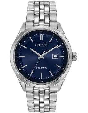 Citizen Eco-Drive Mens Contemporary Dress Watch - Blue Dial - Stainless case