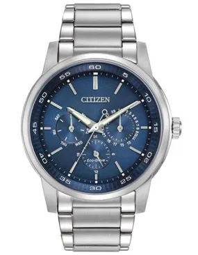 Citizen Eco-Drive Mens Dress Watch - Blue Dial - Stainless Case & Bracelet