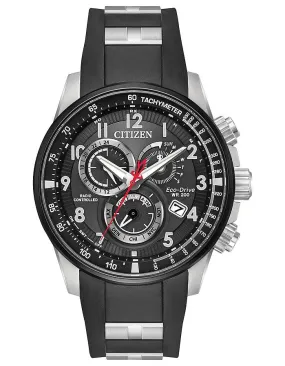 Citizen Eco-Drive Promaster Chrono AT - Black Dial - Black Rubber & Steel Strap