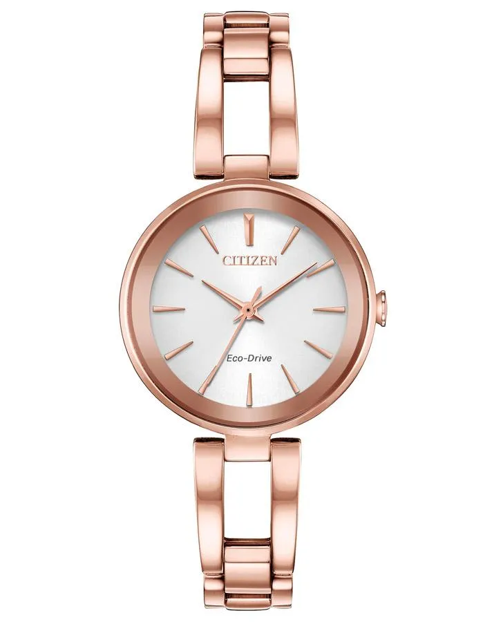 Citizen Eco-Drive Womens Axiom - Rose Gold-Tone - White - Bracelet