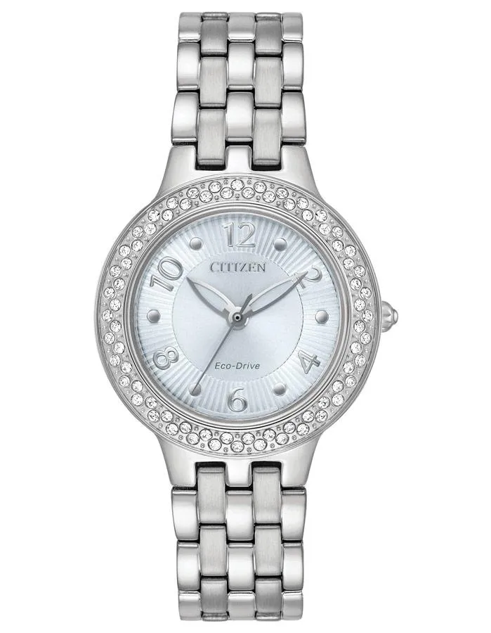 Citizen Womens Eco-Drive Silhouette - Swarovski Crystals - Blue Dial - Bracelet