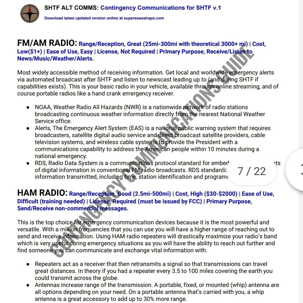 Contingency Communications - Primary, Alternate, & Emergency Contact Options