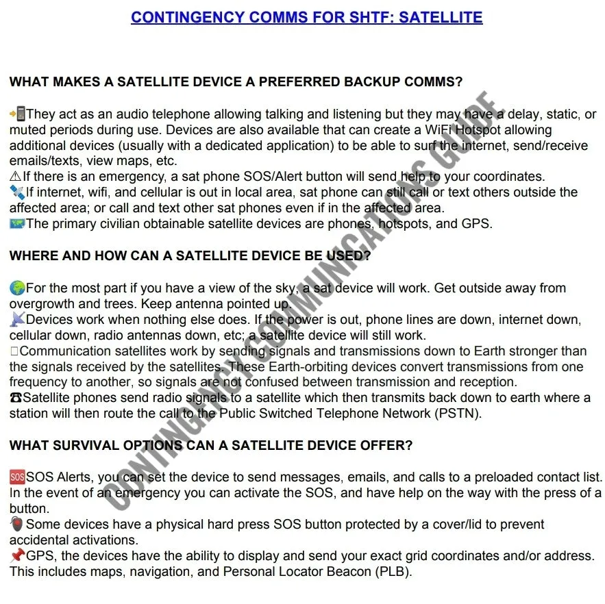 Contingency Communications - Primary, Alternate, & Emergency Contact Options