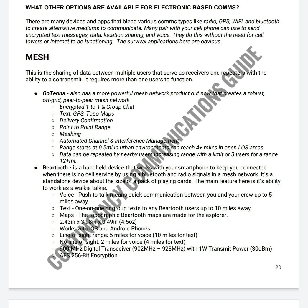 Contingency Communications - Primary, Alternate, & Emergency Contact Options