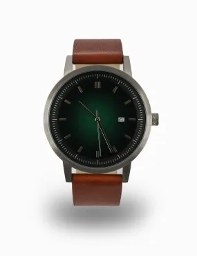 Earl 42mm Watch - Silver/Green/Tan