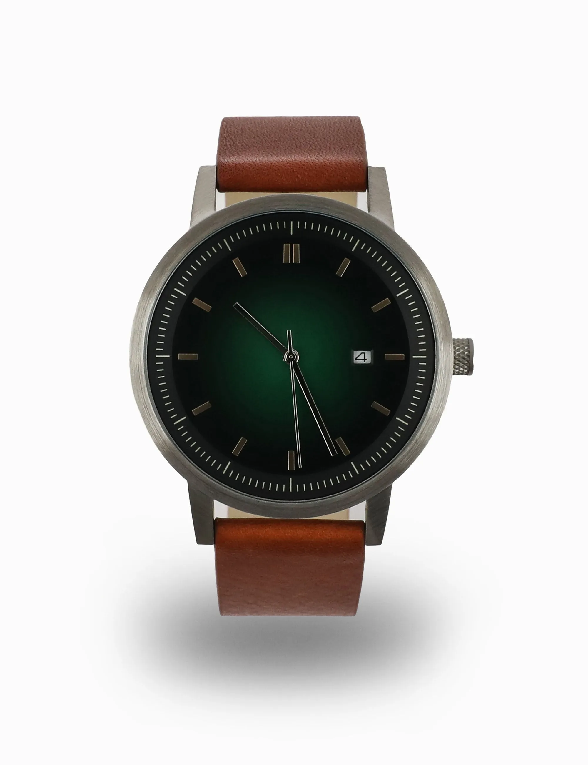 Earl 42mm Watch - Silver/Green/Tan