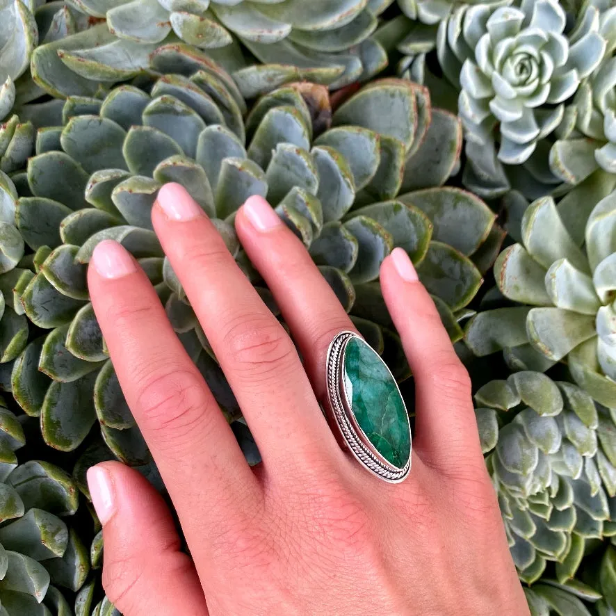 Emerald Quartz Marquise Ring - Jyoti