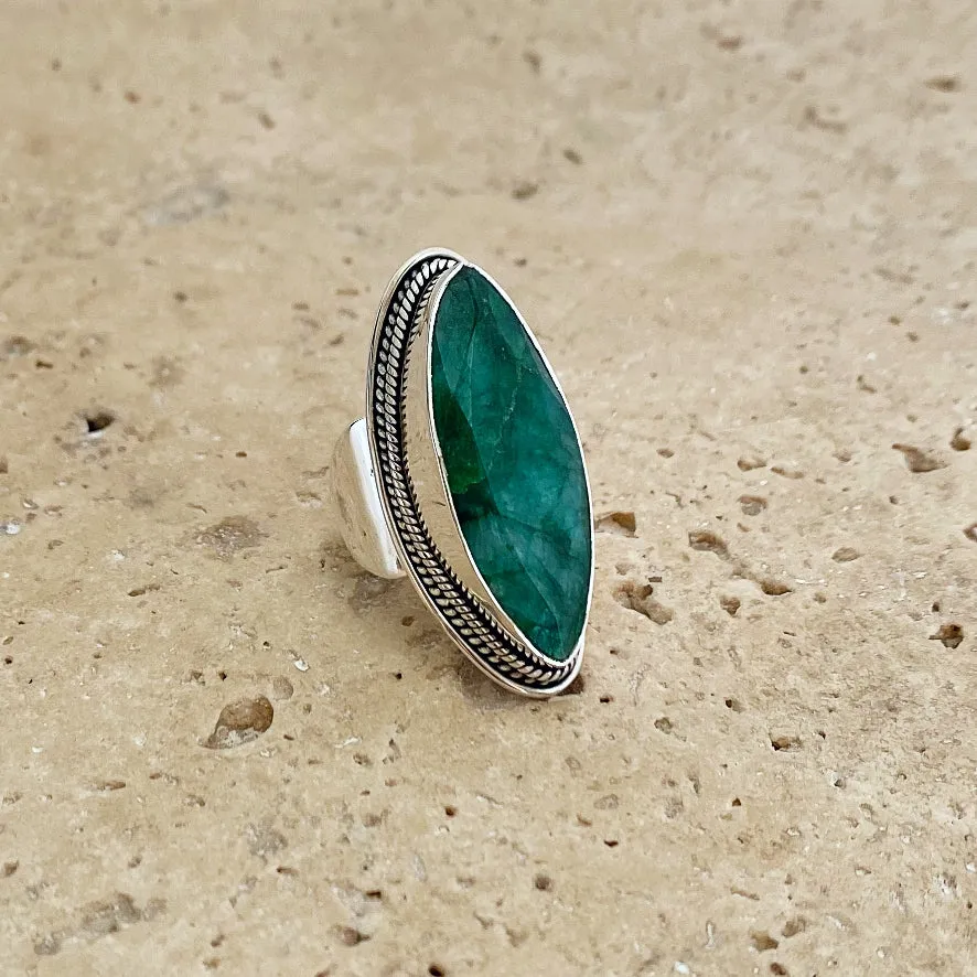 Emerald Quartz Marquise Ring - Jyoti