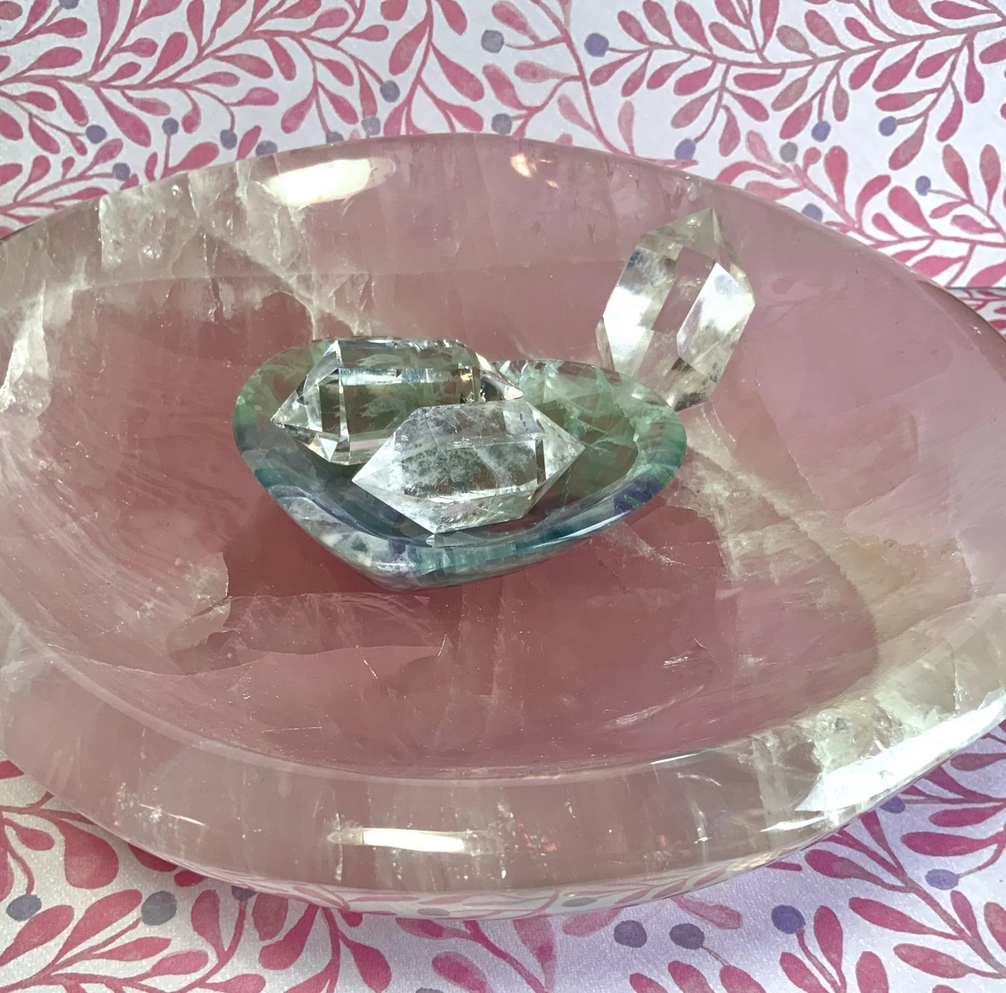 Flamingo Pink Rose Quartz Bowl