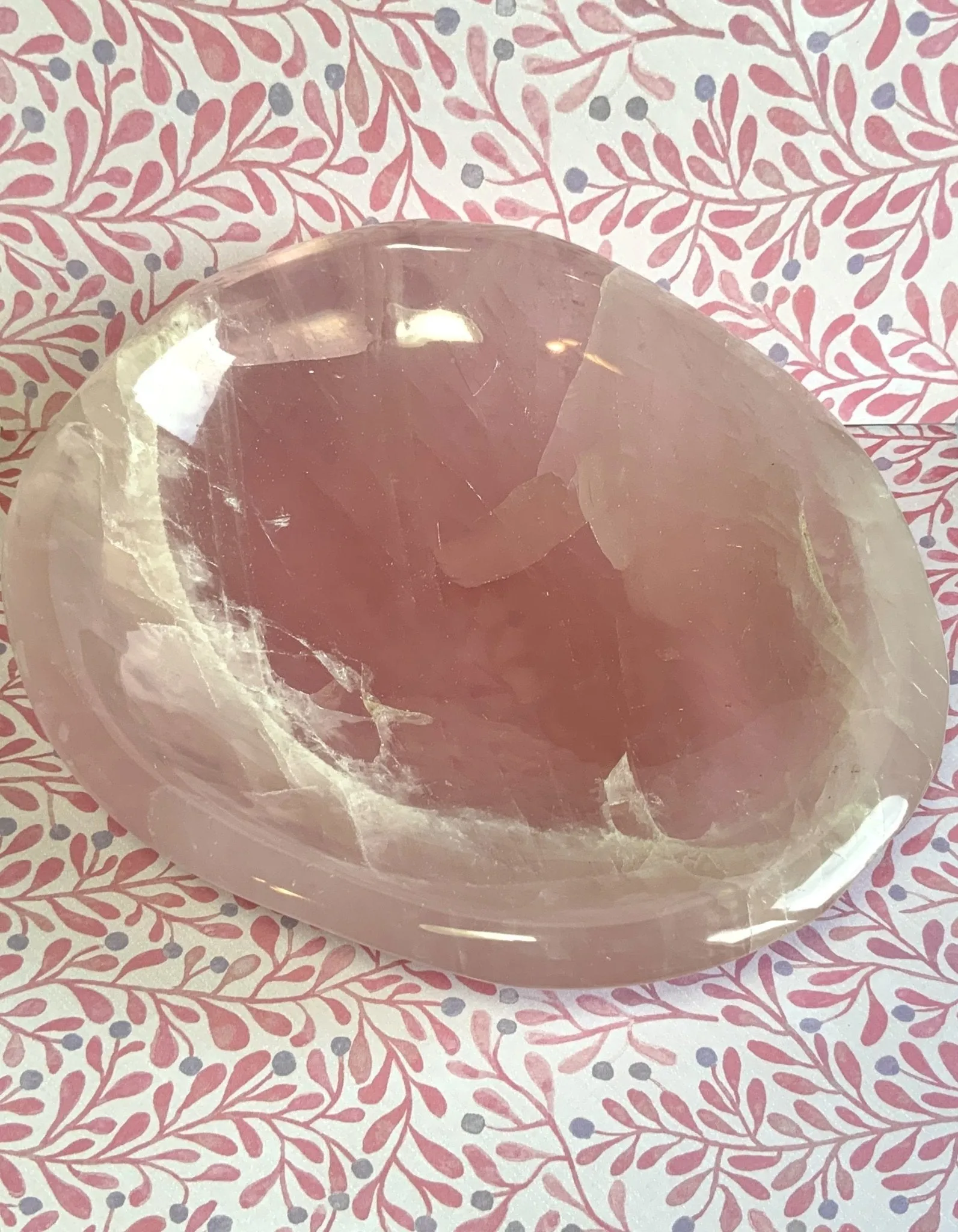 Flamingo Pink Rose Quartz Bowl